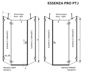 Душевая кабина RADAWAY Essenza Pro PTJ 80x90